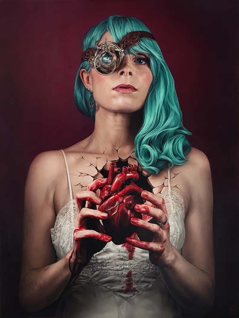 'Stress Fracture' oil painting by Lix North © 2022